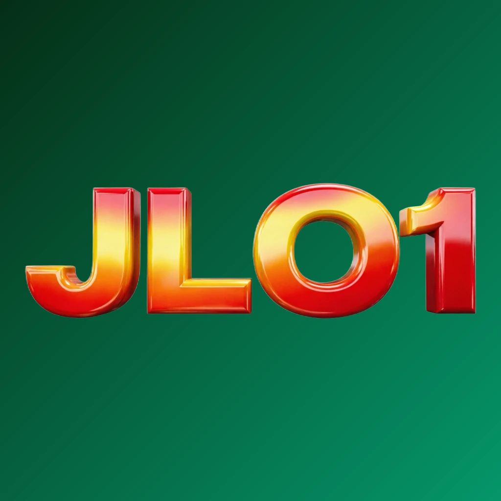 Vibrant JLO1 logo with bold heavy typography in bright red, yellow, and orange colors featuring a glossy 3D effect, designed as an energetic modern horizontal rectangular wordmark for website headers on a transparent background